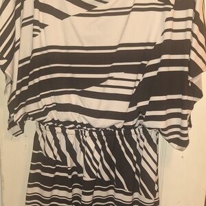 Chic Black and White Striped Dress